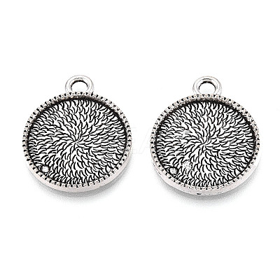 Tibetan Style Alloy Pendant Cabochon Settings PALLOY-N178-09AS-1