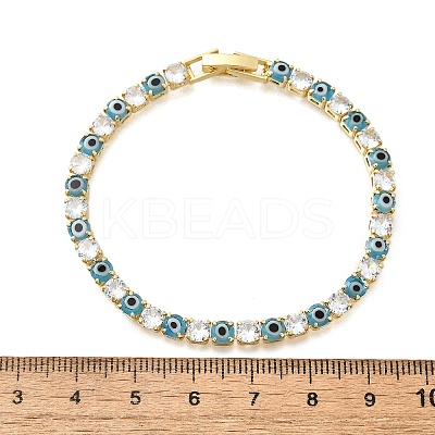 Brass Enamel Link & Charm Bracelets BJEW-Z094-02G-01B-1
