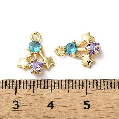 Brass Micro Pave Cubic Zirconia Charms KK-F872-20G-1