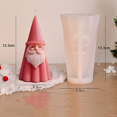 3D Christmas Santa Claus DIY Silicone Statue Candle Molds PW-WG72797-05-1