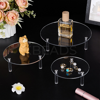 3Pcs 3 Sizes Round Acrylic Display Riser Holder ODIS-WH0030-247-1