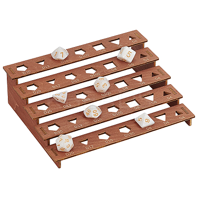 1 Bag 5-Tier Wooden Dice Organizer Display Riser Racks ODIS-BC0001-28-1