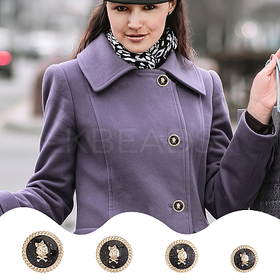 24Pcs 4 Styles 1-Hole Zinc Alloy Enamel Shank Buttons BUTT-OC0001-67-1