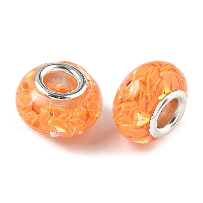 Transparent Resin Rondelle European Beads RESI-S023-21-1
