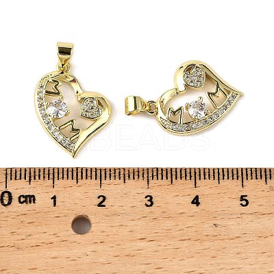 Mother's Day Brass Micro Pave Cubic Zirconia Pendants KK-M324-02A-G-1
