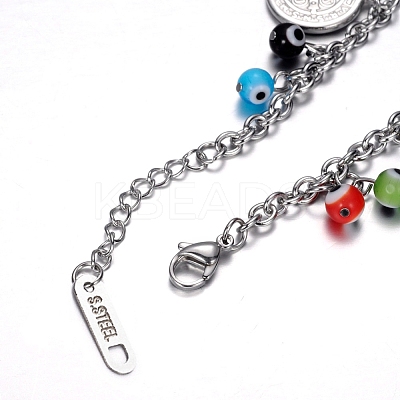 Tarnish Resistant 304 Stainless Steel Charm Bracelets LS-BJEW-D421-46P-1