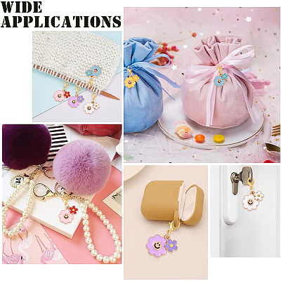 40Pcs 5 Colors Alloy Enamel Pendant Decorations HJEW-YW00159-1