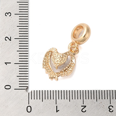 Rack Plating Alloy Crystal Rhinestone European Dangle Charms PALLOY-S189-36G-1