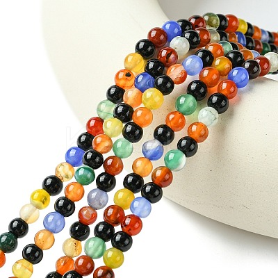 Natural Agate Beads Strands G-F417-05-4mm-1