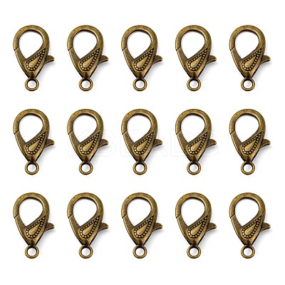 Tibetan Style Alloy Lobster Claw Clasps X-PALLOY-O027-AB01-1