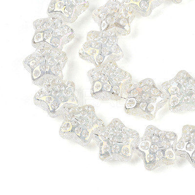 Electroplate Transparent Glass Beads Strands EGLA-N020-02B-1