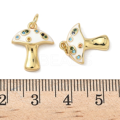 Brass Micro Pave Cubic Zirconia Pendants KK-P326-10G-02-1