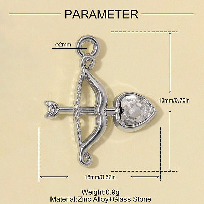 Zinc Alloy with Glass Pendants GL-OY001-07P-1