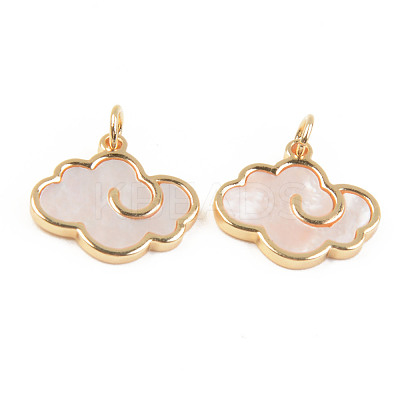 Natural White Shell Mother of Pearl Shell Pendants SHEL-T017-24G-1
