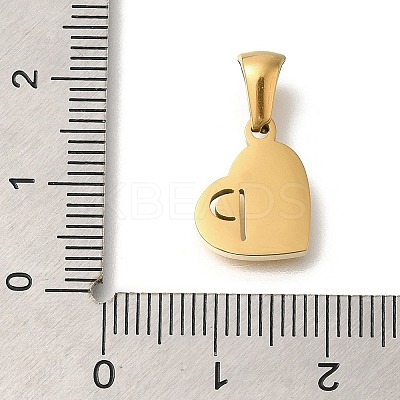304 Stainless Steel Heart Pendants with Rhinestone STAS-Z103-01G-16-1
