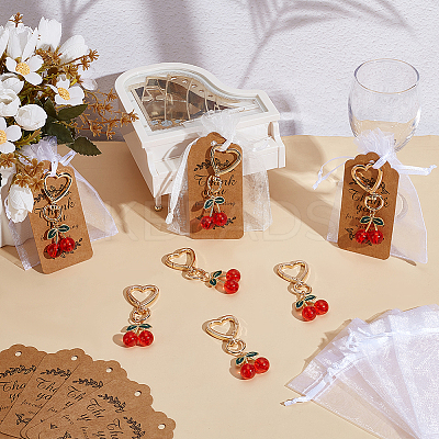 22Pcs Zinc Alloy Enamel Pendant Keychains KEYC-ME0001-07-1