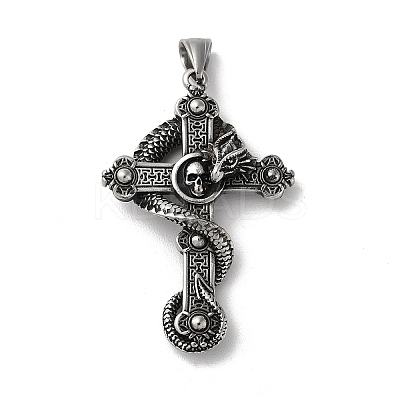 304 Stainless Steel Big Pendants STAS-L223-10AS-1