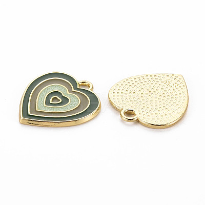 Rack Plating Light Gold Alloy Enamel Pendants ENAM-Q444-014D-RS-1