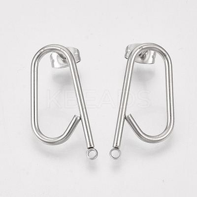 Left and Right Non-Tarnish 304 Stainless Steel Stud Earring Findings X-STAS-S079-142A-1