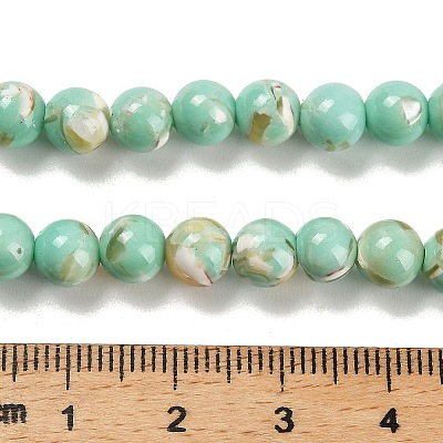 Assembled Synthetic Stone and Trochus Shell Beads Strands G-B128-08B-02-1