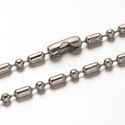 Non-Tarnish 304 Stainless Steel Ball Chains Necklaces NJEW-O066-21-1