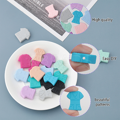 24Pcs 24 Style Food Grade Eco-Friendly Silicone Beads SIL-CA0002-61-1