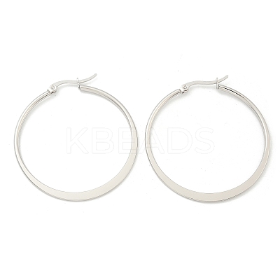 Tarnish Resistant 304 Stainless Steel Big Hoop Earrings EJEW-F105-18P-1