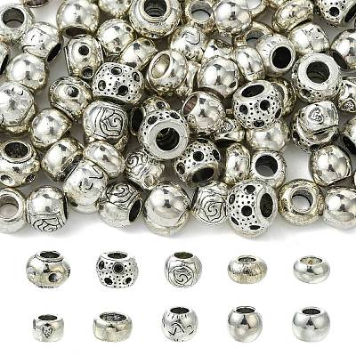 100Pcs 10 Styles Tibetan Style Alloy European Beads TIBE-CJ0001-32-1