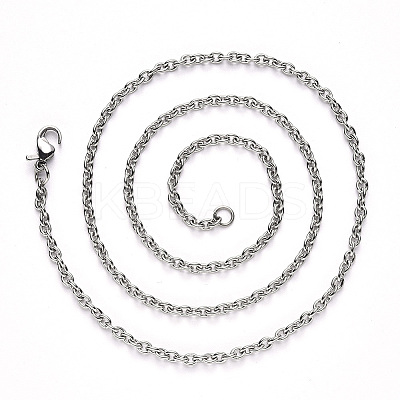 Non-Tarnish 304 Stainless Steel Cable Chain Necklace NJEW-S420-007C-P-1