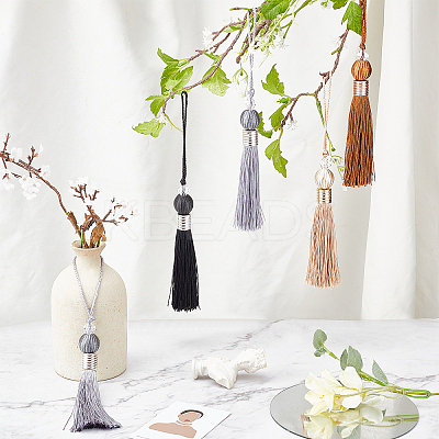 8Pcs Polyester Tassel Pendant Decorations HJEW-GF0001-23B-1