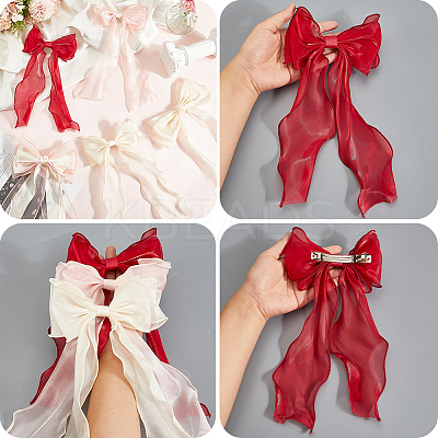 5Pcs 5 Colors Cloth Bowknot Hair Barrettes PHAR-SP0001-14-1