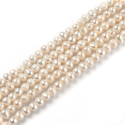 Natural Cultured Freshwater Pearl Beads Strands PEAR-J005-03-01-1