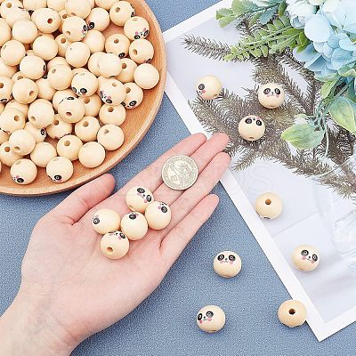 Natural Wood European Beads WOOD-PH0009-34-01B-1