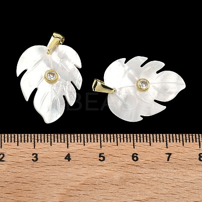 Natural White Shell Carved Pendants SHEL-B180-01G-1