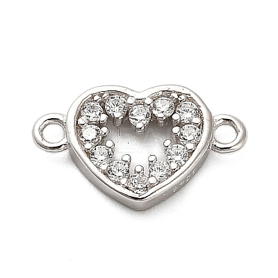925 Sterling Silver Micro Pave Cubic Zirconia Connector Charms STER-U009-03P-02-1