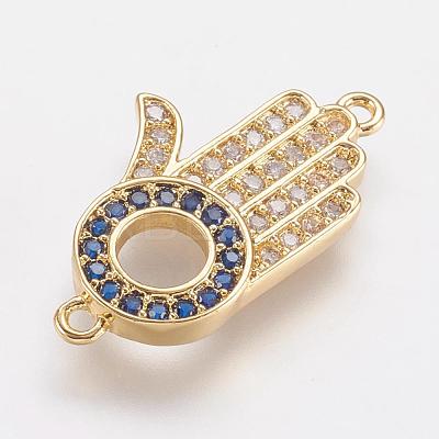 Brass Micro Pave Cubic Zirconia Links ZIRC-G103-24G-1