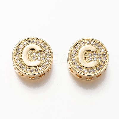 Golden Plated Brass Micro Pave Cubic Zirconia Multi-Strand Links X-KK-P191-01C-G-1