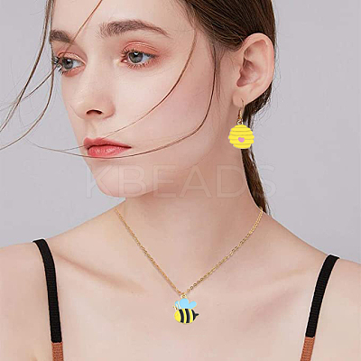 14Pcs 7 Styles Bees Theme Alloy Enamel Pandants FIND-FP0002-83-1