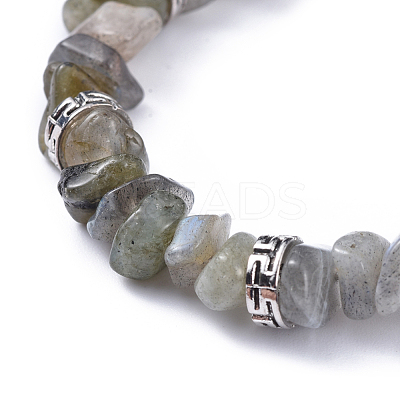 Natural Labradorite Chip Bracelets BJEW-JB04489-03-1