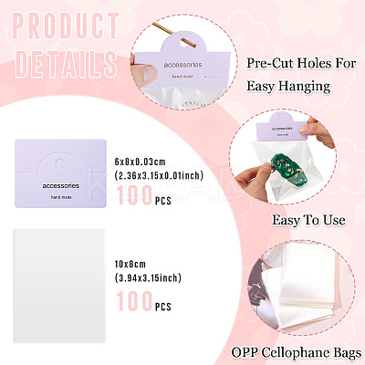 100Pcs Rectangle Clear Polypropylene Cellophane Bags CDIS-TA0001-36E-1