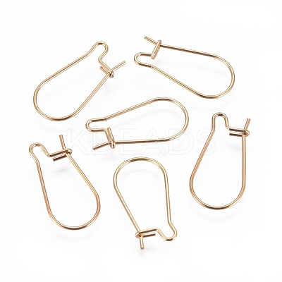 Ion Plating(IP) 304 Stainless Steel Hoop Earrings Findings Kidney Ear Wires STAS-G200-01A-G-1