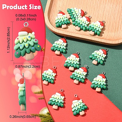 12Pcs Christmas Opaque Resin Pendants RESI-YW0004-83-1