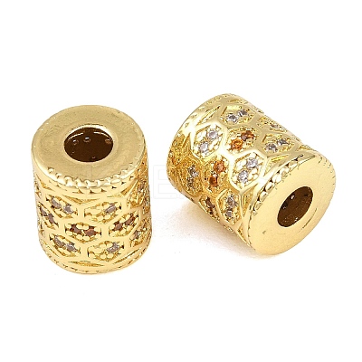 Soccer Seasons Brass Micro Pave Cubic Zirconia European Beads KK-D109-09C-G-1