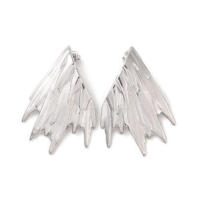 Non-Tarnish Wing 304 Stainless Steel Stud Earrings for Women EJEW-L272-018P-1
