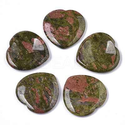 Natural  Unakite Thumb Worry Stone G-N0325-01T-1