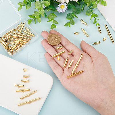 56Pcs 8 Style 304 Stainless Steel Slide On End Clasp Tubes STAS-BC0003-54-1