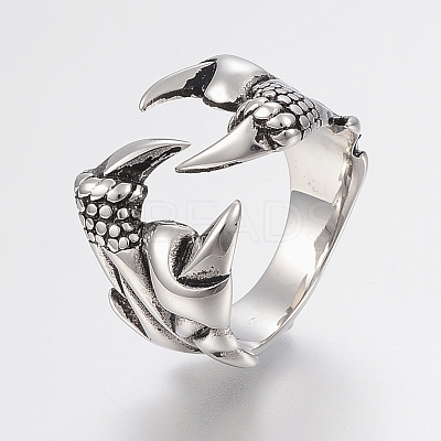 316 Surgical Stainless Steel Finger Rings RJEW-G091-09-1