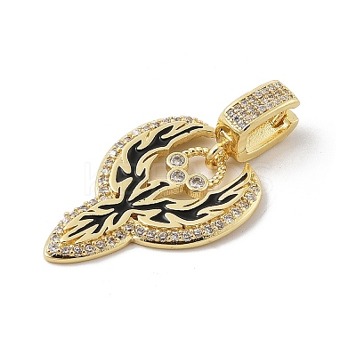 Brass Micro Pave Cubic Zirconia Pendants KK-U047-09G-1