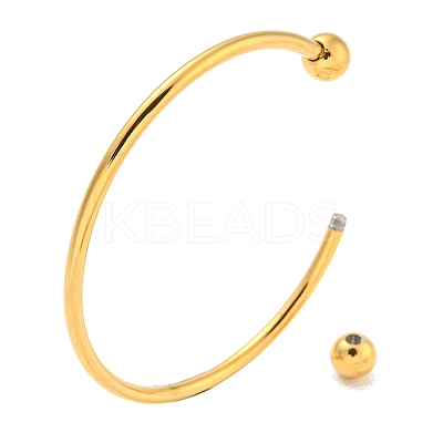 Ion Plating(IP) 304 Stainless Steel Cuff Bangles for Women BJEW-M310-03G-1