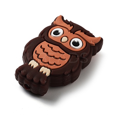 Owl Food Grade Silicone Focal Beads SIL-Z014-02B-1